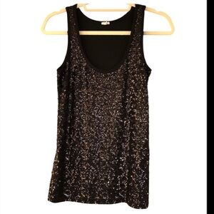 JCREW‎ Sequin Tank, Black, XS